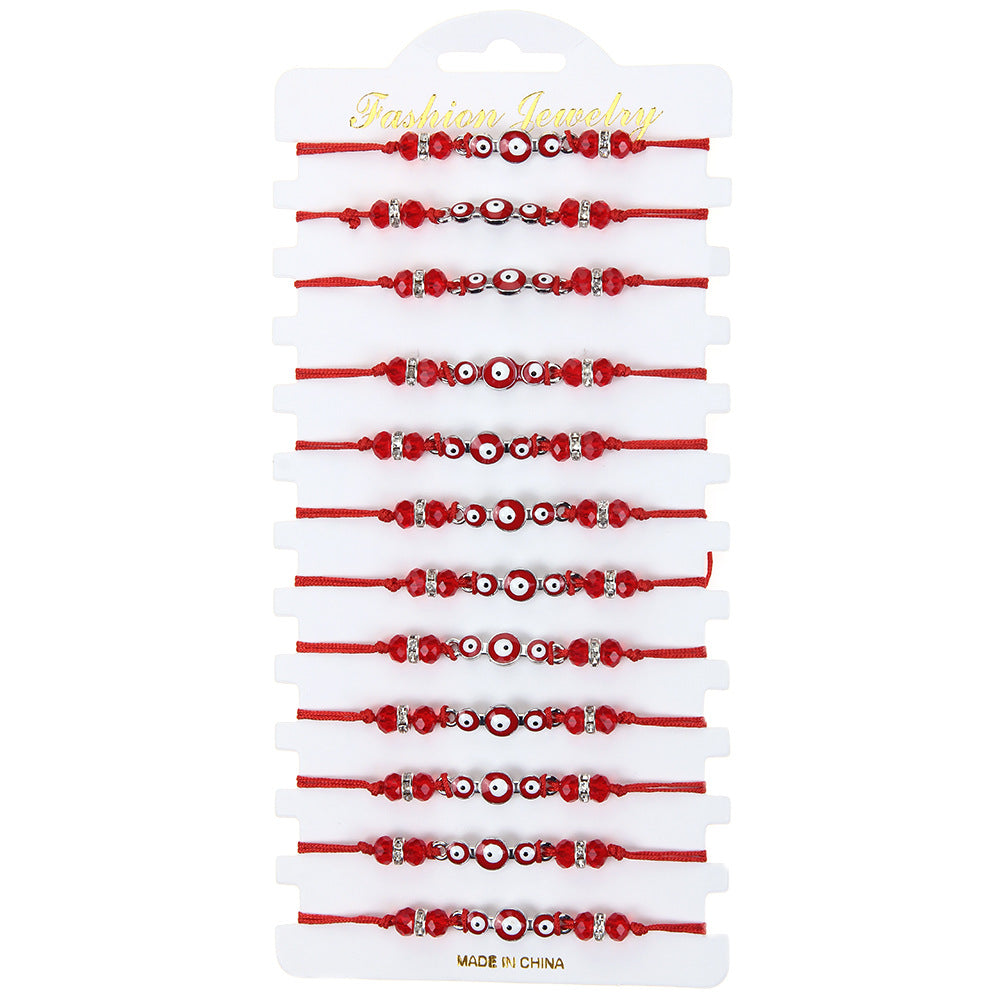 12 pcs Rope evil eye bracelet / 12 piezas de pulcera de hilo con ojo Turco