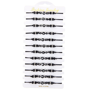 12 PCS of black Evil Eye bracelet