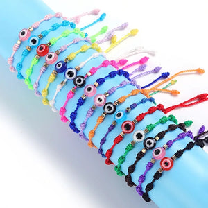 12 pieces multicolor evil eye bracelet / Pulceras multicolor con ojo turco
