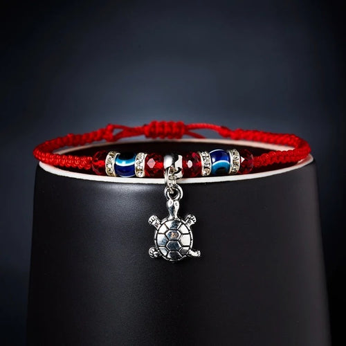 12 PCS Red bracelet with Evil Eye and a Turttle