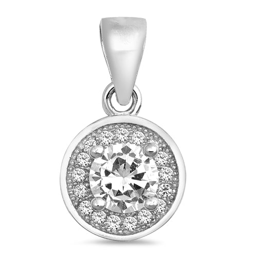.925 Sterling Silver Clear CZ Pendant