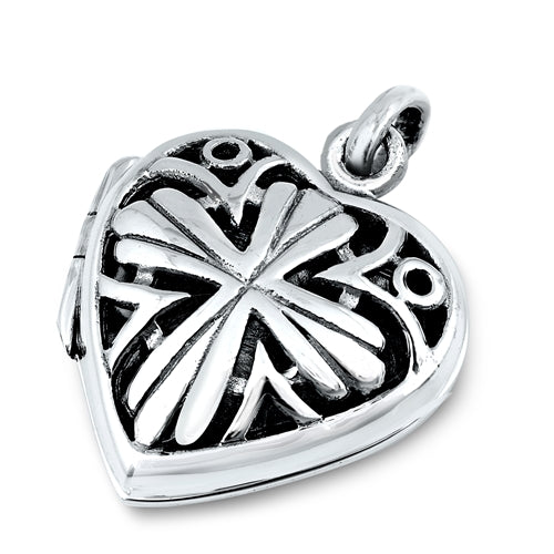 .925 Sterling Silver Heart Locket Pendant