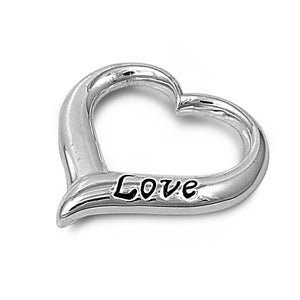 .925 Sterling Silver Flat Heart 