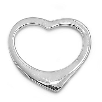 .925 Sterling Silver Plain Heart Pendant
