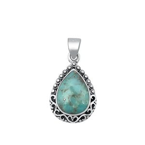 .925 Sterling Silver Pendant-Turquoise