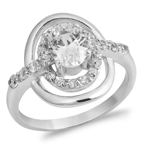 .925 Sterling Silver Clear CZ Ring