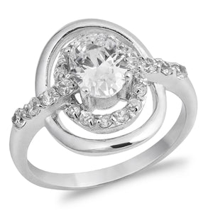 .925 Sterling Silver Clear CZ Ring