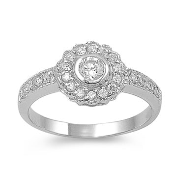 .925 Sterling Silver Clear CZ Ring