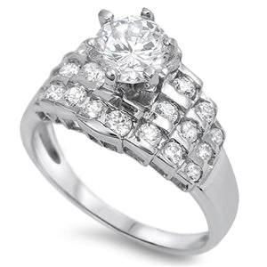 .925 Sterling Silver White CZ Ring