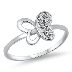 .925 Sterling Silver Butterfly Ring