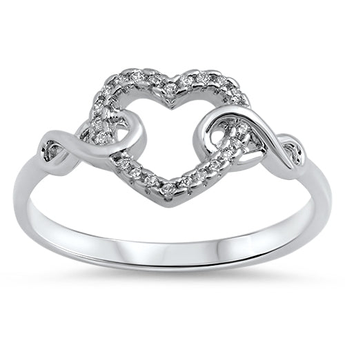 .925 Sterling Silver Heart & Infinity Ring