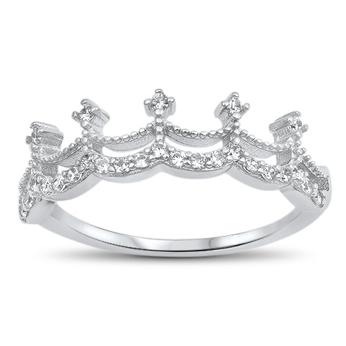 .925 Sterling Silver Crown Ring