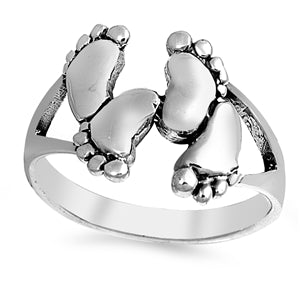.925 Sterling Silver 4 Feet Ring