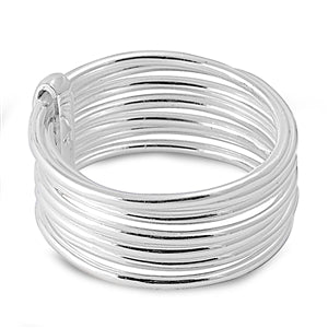 .925 Sterling Silver 7-Band Ring