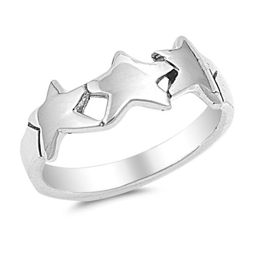 .925 Sterling Silver Stars Baby Ring