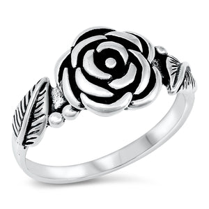 .925 Sterling Silver Rose Ring
