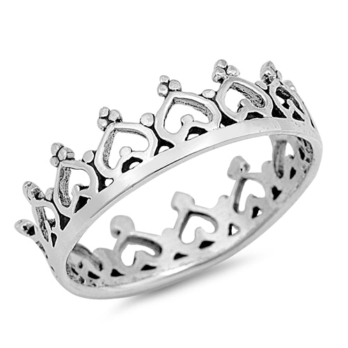 .925 Sterling Silver Crown Band