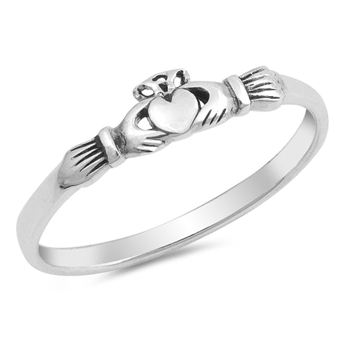 .925 Sterling Silver Mini Claddaugh Baby Ring