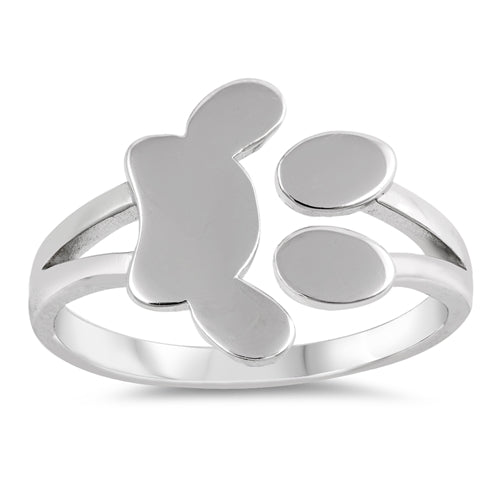 .925 Sterling Silver Plain Paw Ring