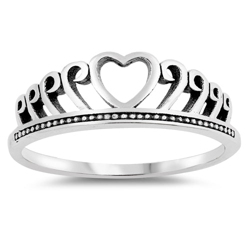 .925 Sterling Silver Crown Ring
