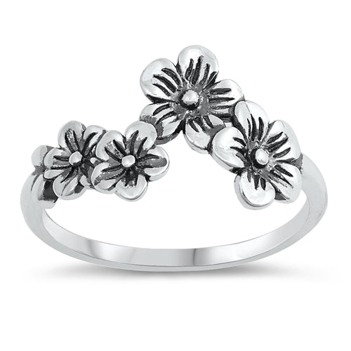.925 Sterling Silver Flower Ring