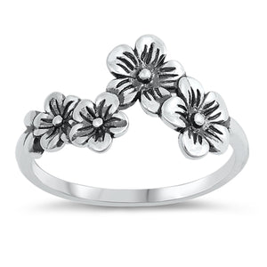 .925 Sterling Silver Flower Ring