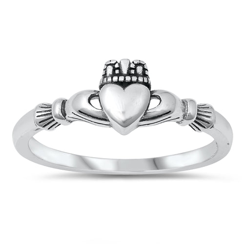 .925 Sterling Silver Heart W/ Hands Ring
