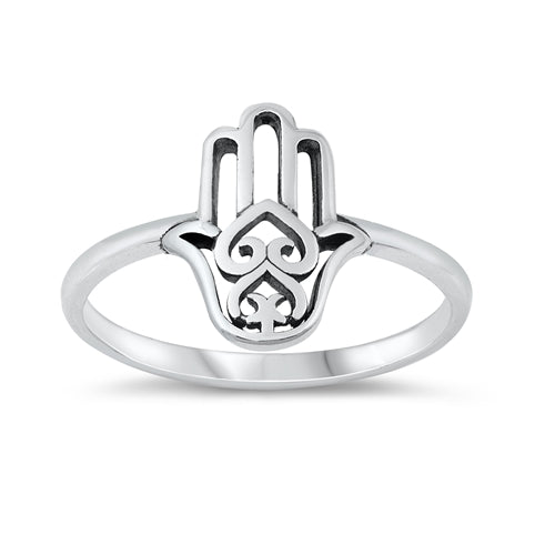.925 Sterling Silver Hand Of God Ring