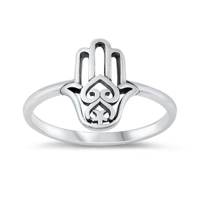 .925 Sterling Silver Hand Of God Ring