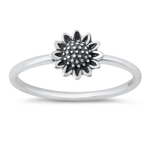 .925 Sterling Silver Sunflower Ring