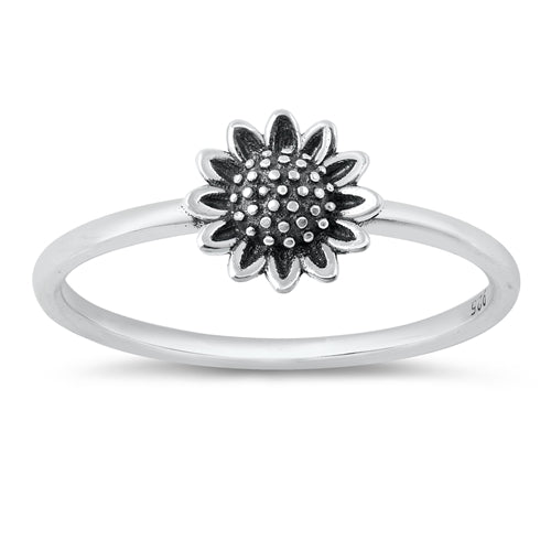 .925 Sterling Silver Sunflower Ring