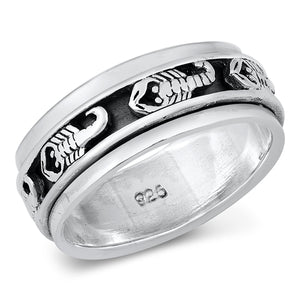 .925 Sterling Silver Scorpio Men's Ring