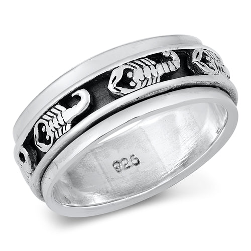 .925 Sterling Silver Scorpio Men's Ring