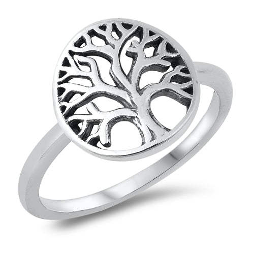 .925 Sterling Silver Tree Of Life Ring