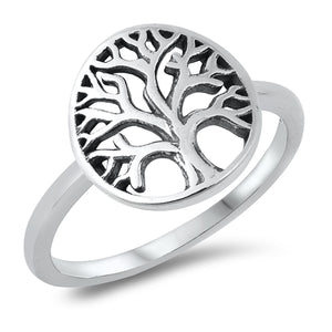 .925 Sterling Silver Tree Of Life Ring