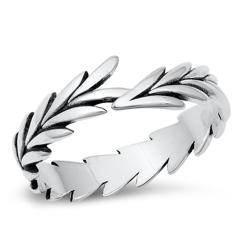 .925 Sterling Silver Leaves Ring