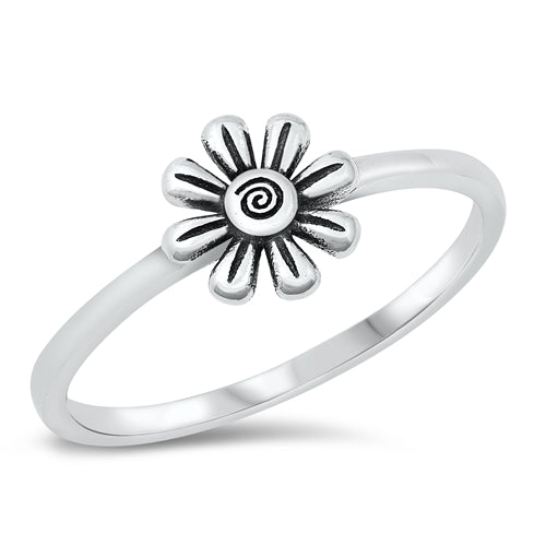 .925 Sterling Silver Sunflower Ring