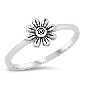 .925 Sterling Silver Sunflower Ring
