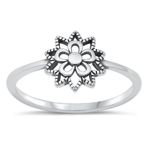 .925 Sterling Silver Mandala Ring