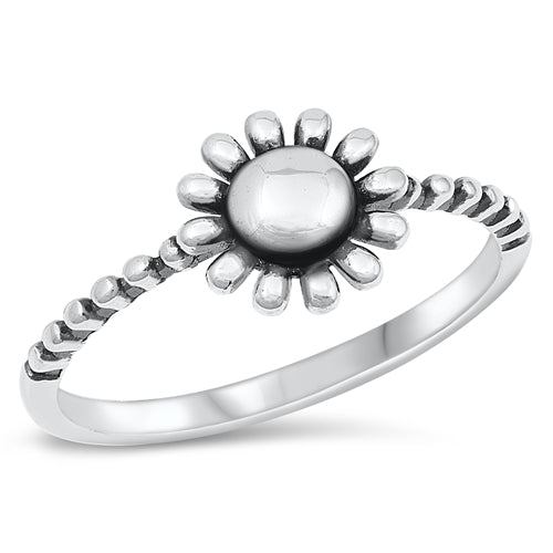 .925 Sterling Silver Sunflower Ring