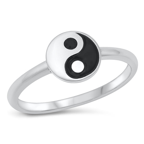 .925 Sterling Silver Ying Yang Ring