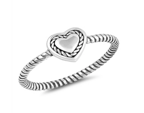 .925 Sterling Silver Heart Ring