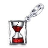 925 Sterling Silver Hourglass Dangle Charms Silver