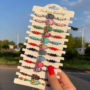 12 pieces adjustable multicolor Owl bracelets
