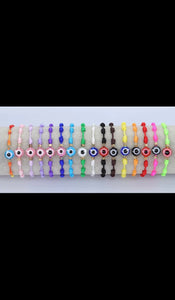 12 pieces multicolor evil eye bracelet / Pulceras multicolor con ojo turco