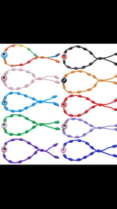 12 pieces multicolor evil eye bracelet / Pulceras multicolor con ojo turco