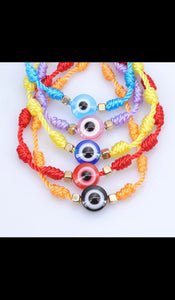 12 pieces multicolor evil eye bracelet / Pulceras multicolor con ojo turco