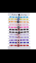 Load image into Gallery viewer, 12 pieces multicolor evil eye bracelet / Pulceras multicolor con ojo turco