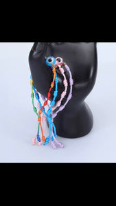 12 pieces multicolor evil eye bracelet / Pulceras multicolor con ojo turco