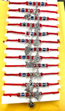 Load image into Gallery viewer, 12 piezas de pulseras de mano, corazon, elefante, herradura, tortuga, buho y rosa. Surtido mixto.